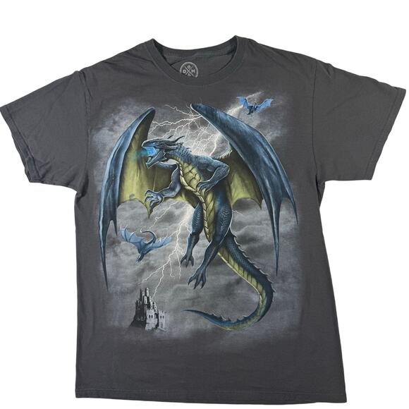Retro DOM Life of Dragons Graphic T-Shirt Women’s M Gray Dragon Tee - Picture 1 of 7